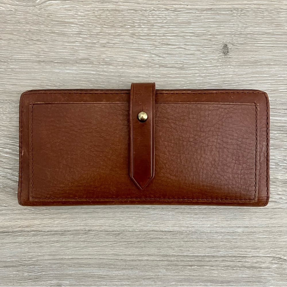 GUC Madewell The Leather Post Wallet in English Saddle